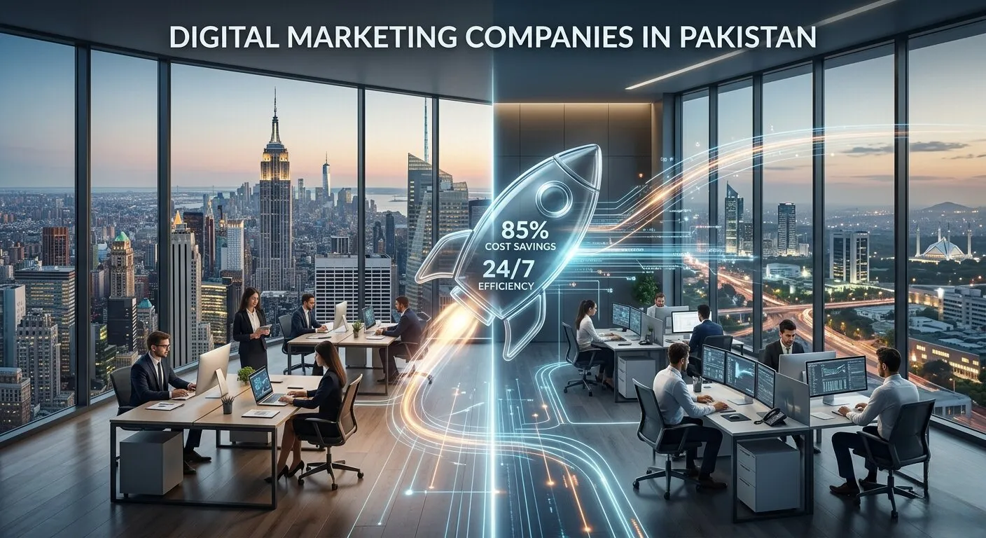 A global map connecting US brands with a top digital marketing company in Pakistan