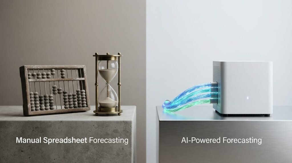 The Core Difference: AI vs. Manual Spreadsheet Forecasting